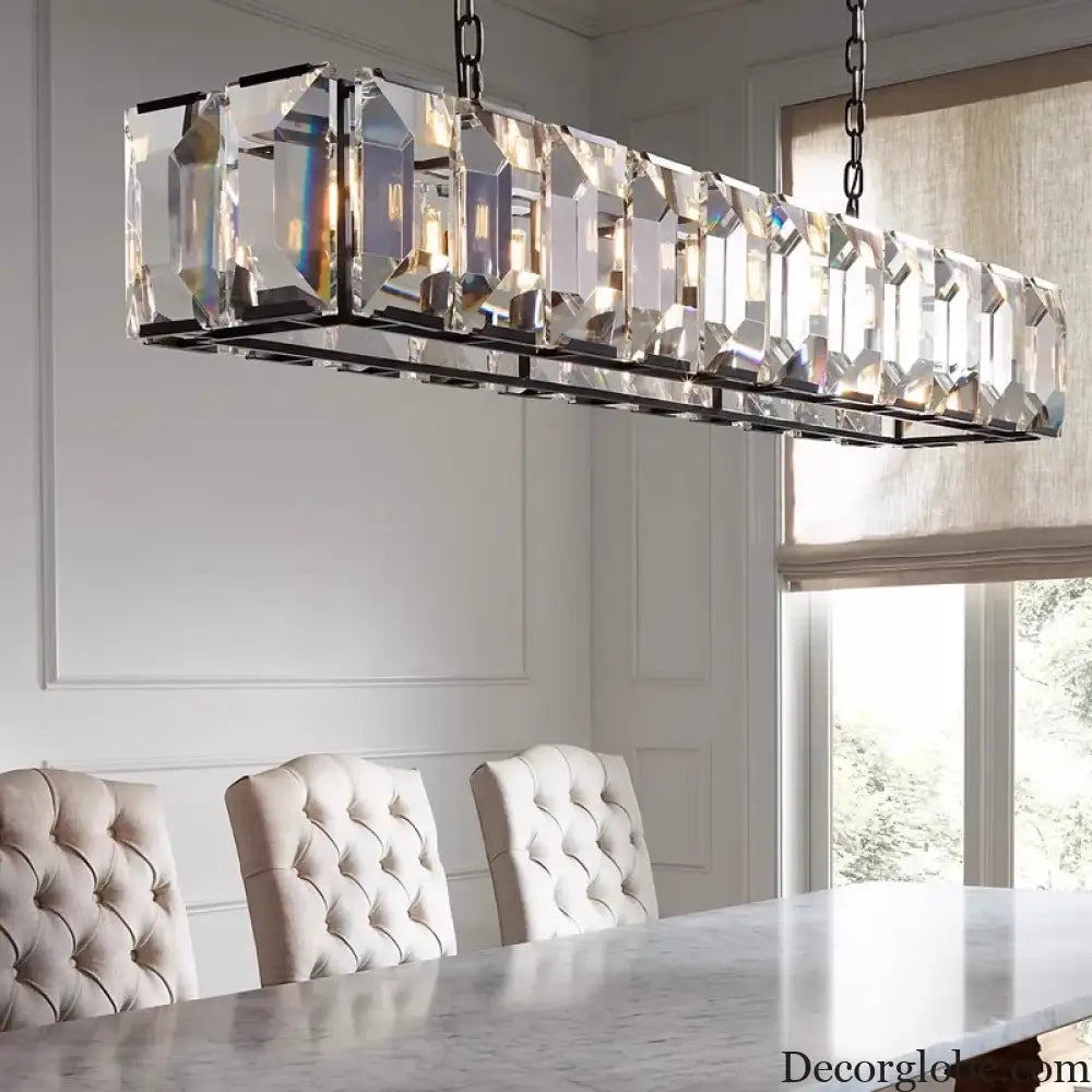 Versatile Dimmable LED Crystal Chandelier - Elegant Lighting Fixture in Gold, Chrome, and Black Finishes for Foyers and More - DecorGlobe