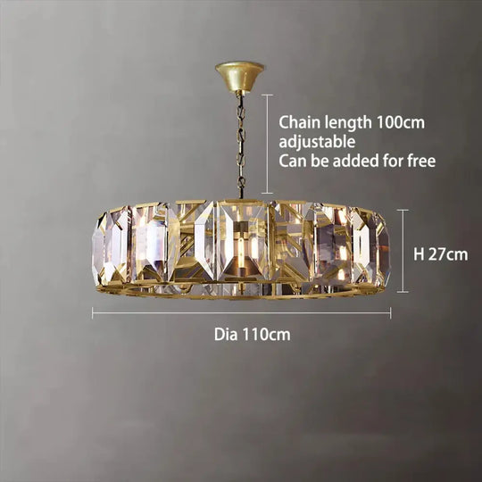Versatile Dimmable LED Crystal Chandelier - Elegant Lighting Fixture in Gold, Chrome, and Black Finishes for Foyers and More - DecorGlobe
