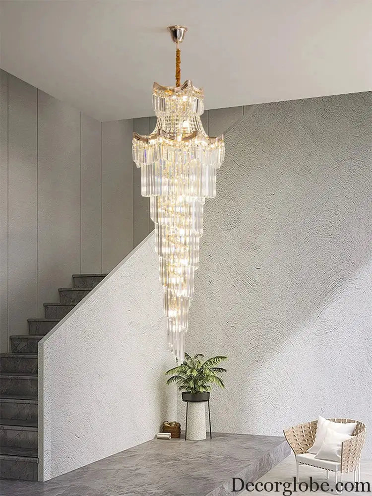 New Design Villa Living Room Crystal Chandelier - Grandeur for High Ceilings, Hotel Lobbies, and Staircase Illumination - DecorGlobe