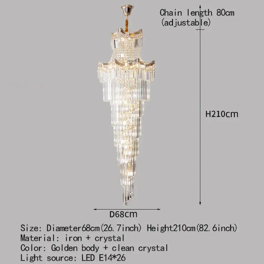New Design Villa Living Room Crystal Chandelier - Grandeur for High Ceilings, Hotel Lobbies, and Staircase Illumination - DecorGlobe