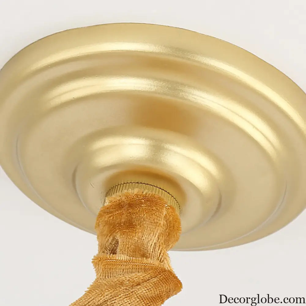 Vintage Brass Hanging Ceiling Light - 4/6/8 Lights with Crystal Deco