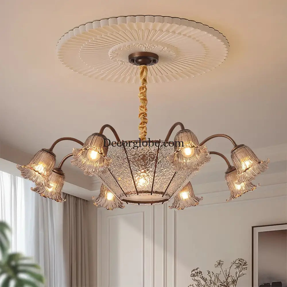Vintage Flower Glass LED Pendant Chandelier Chandelier