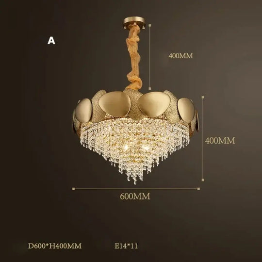 LED Tassels Crystal Chandelier - Modern Stainless Steel Gold Long/Round Pendant Light - DecorGlobe
