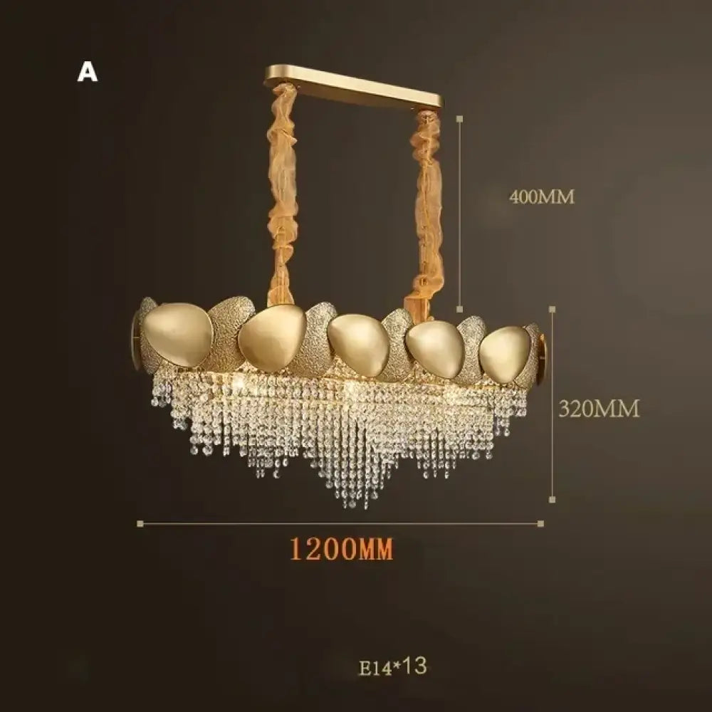 LED Tassels Crystal Chandelier - Modern Stainless Steel Gold Long/Round Pendant Light - DecorGlobe