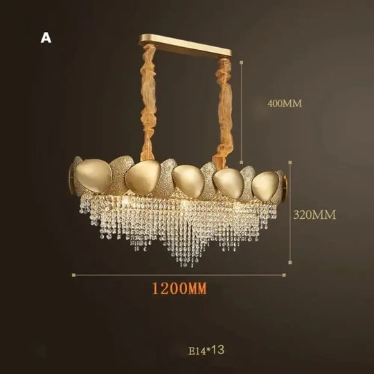 LED Tassels Crystal Chandelier - Modern Stainless Steel Gold Long/Round Pendant Light - DecorGlobe