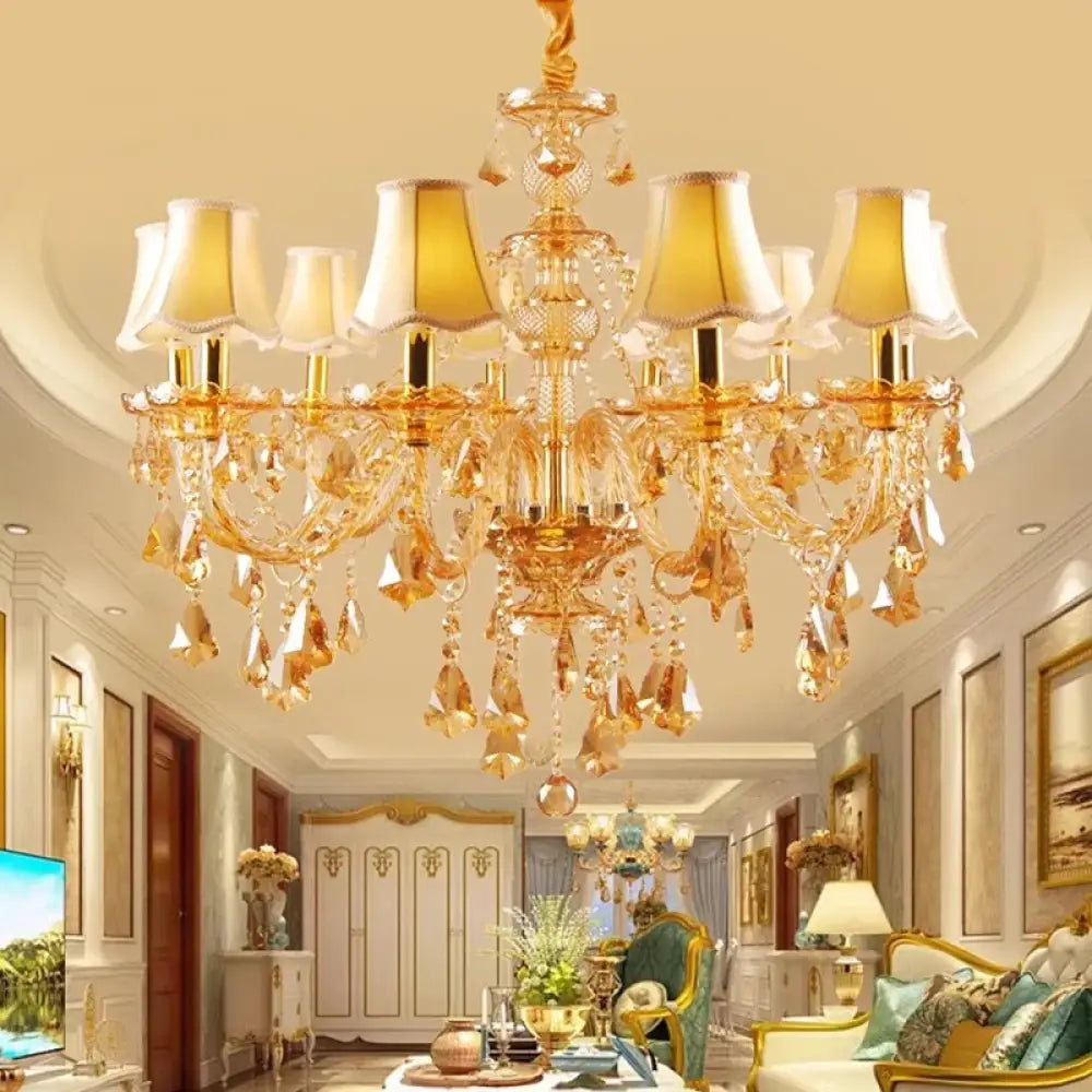 VIREON Cognac Crystal European-Style Chandelier Chandelier