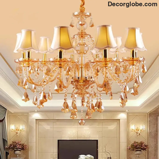 VIREON Cognac Crystal European-Style Chandelier Chandelier