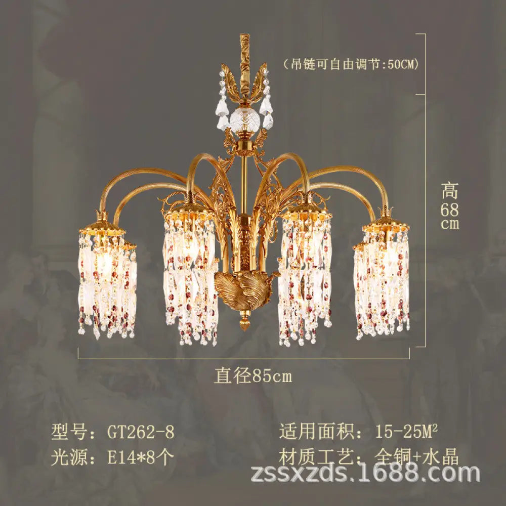 French style light luxury chandelier villa luxury atmosphere living room dining room bedroom lamp European retro