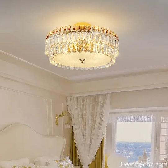 Modern Minimalist Crystal Ceiling Light - French Luxury Living Room &amp; Bedroom Lighting Dimmable Dining Room Chandelier