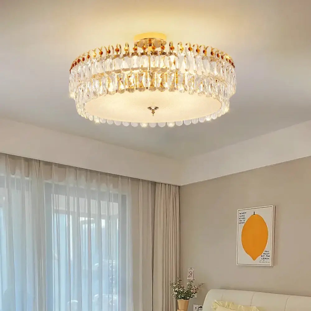 Modern Minimalist Crystal Ceiling Light - French Luxury Living Room & Bedroom Lighting Dimmable Dining Room Chandelier