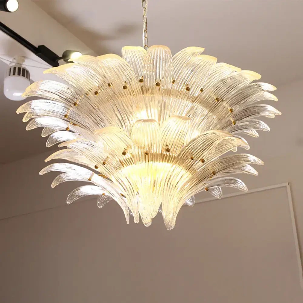 Odette French Vintage Murano Glass LED Chandelier for Living Room & Staircase Chandelier