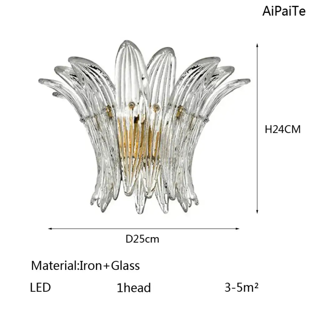 Odette French Vintage Murano Glass LED Chandelier for Living Room & Staircase BD25CM1head / changeable Chandelier